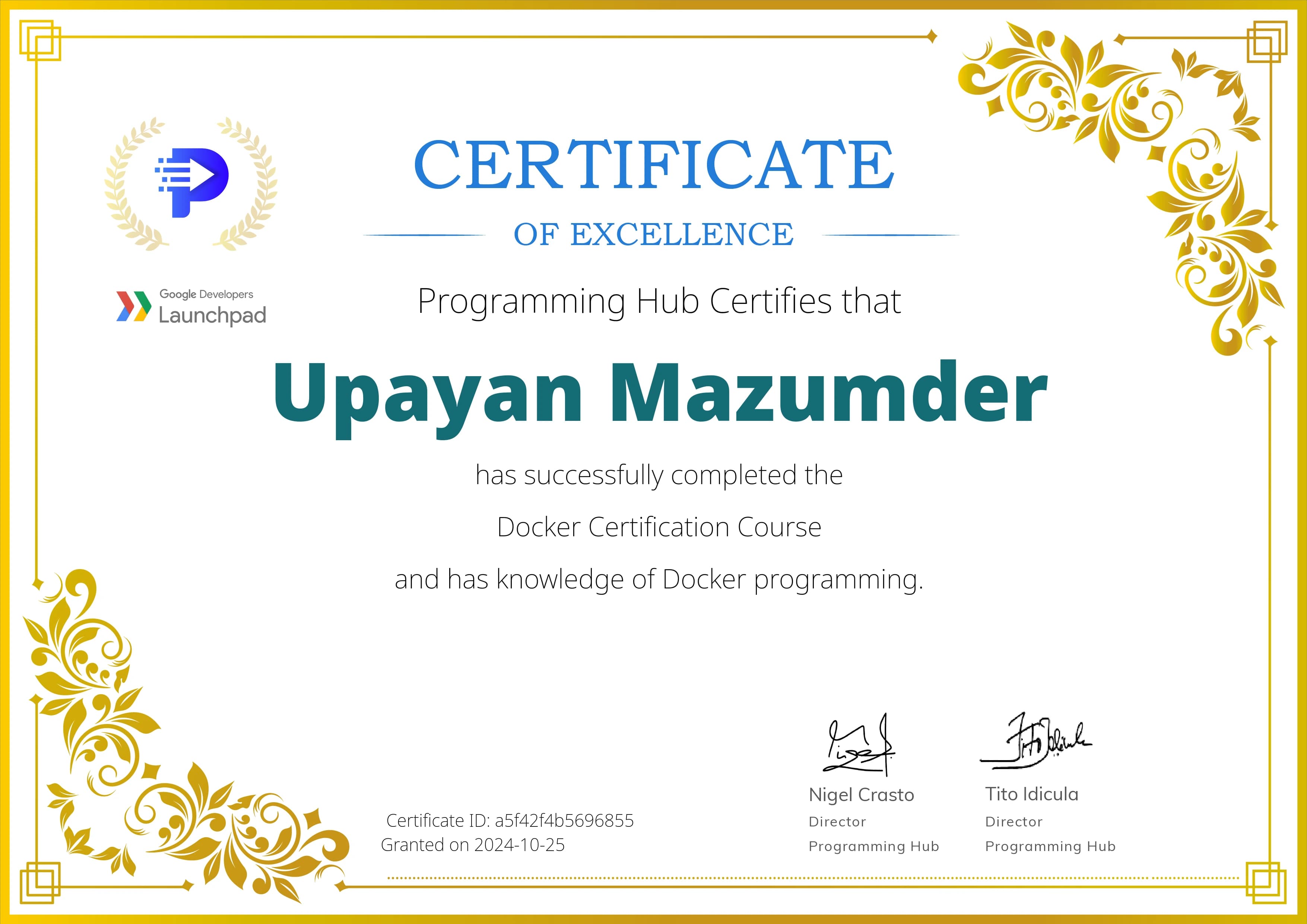 Docker certificate