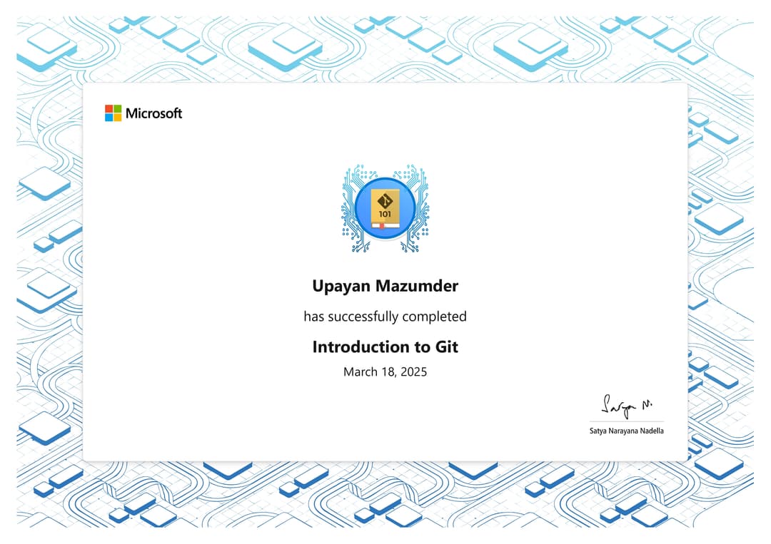 Introduction to Git certificate