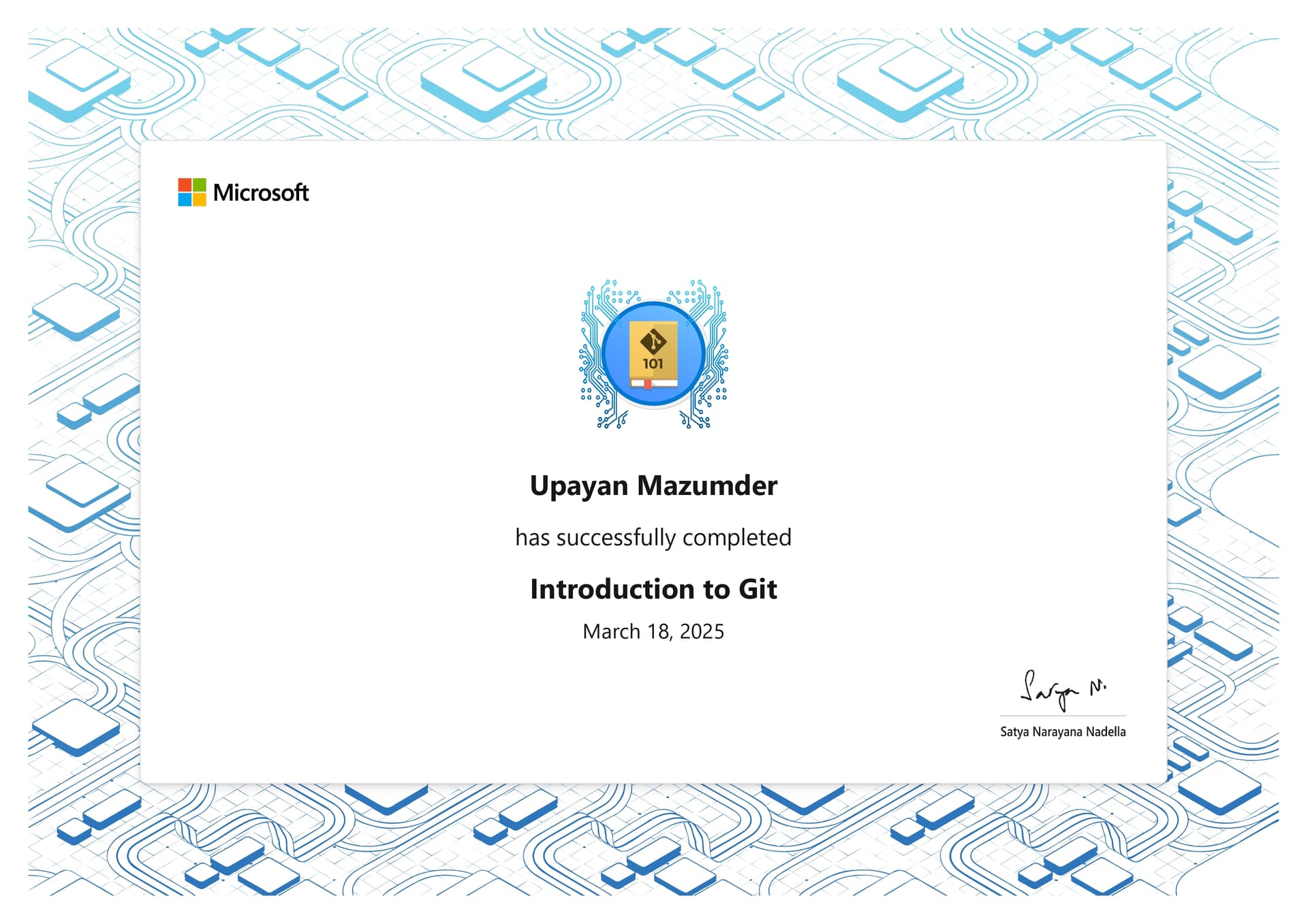 Introduction to Git certificate